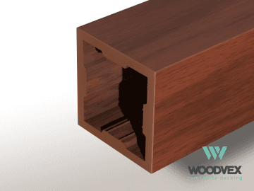 СТОЛБ ограждения Woodvex Co-Extrusion 100х100х3000 мм, ПАЛИСАНДР — ограждение из МПК, ЭКОДЭК, Центральный ФО