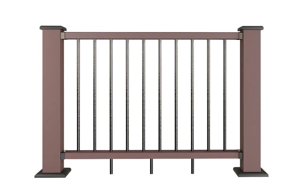 Ограждение из ДПК ШЛИФОВАННАЯ с алюминиевыми балясинами 100х960х1550 мм — ограждения и заборы из ПНД (ДПК), Polivan Group